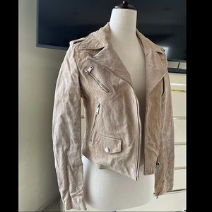 Mango Suede Leather Biker Moto Jacket